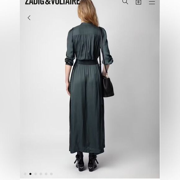 $648 ZADIG & VOLTAIRE Ritchil Satin Dress NWT - Picture 2 of 11